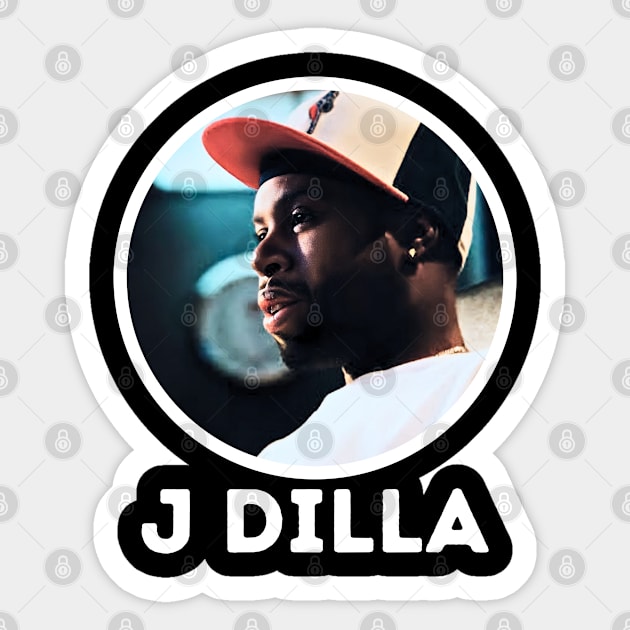 j dilla || white vintage Sticker by claudia awes